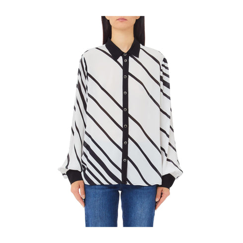 Liu Jo Camicia elegante Camicia Donna a righe diagonali 42 - Francavilla Moda